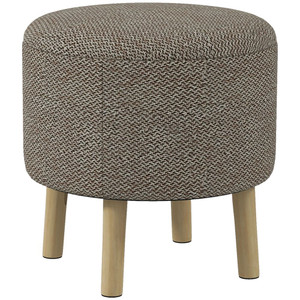 HOMCOM Storage Ottoman, Round Stool Chair with Cushioned Top, Hidden Space