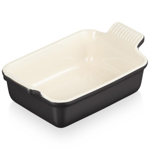 Satin Black Le Creuset 19cm Stoneware Heritage Rectangular Dish Satin Black Le Creuset 19cm Stoneware Heritage Rectangular Dish