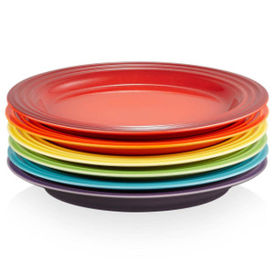 Le Creuset Stoneware Rainbow Set Of 6 Side Plates Le Creuset Stoneware Rainbow Set Of 6 Side Plates