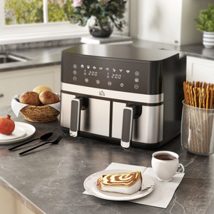 HOMCOM Dual Zone Air Fryer 8.5L with SYNCFinish 2700W - 2x the Taste, Double the Speed, Ultimate Precision
