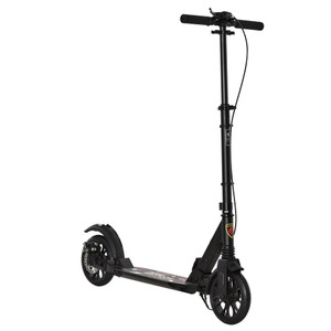 HOMCOM Adult Teens Kick Scooter Fold Adjust 14+ w/ Rear Wheel&Hand Brake Black - Default Title
