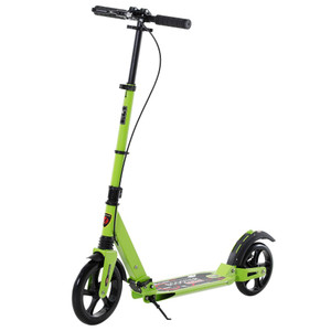 HOMCOM Teens Adult Kick Scooter Fold Adjust 14+ w/ Dual Brake System - Green