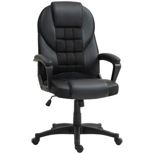 HOMCOM Executive Office Chair High Back Computer Chair with Armrests - Grey
