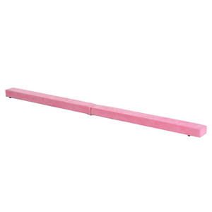 HOMCOM Balance Beam Trainer Fold Performance Gymnastics Suede Pink 2.1M Home - Pink