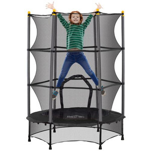 HOMCOM 4.6FT/75" Kids Trampoline with Safety Enclosure, Indoor Outdoor - Pink