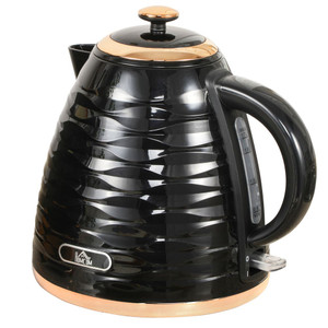 HOMCOM Electric Kettle, Fast Boil, 1.7L, 3kW, Swivel - Black