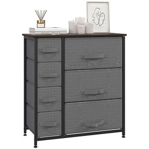 HOMCOM Chest of Drawers with 7 Dresser Drawers for Home Bedroom, Dark Grey