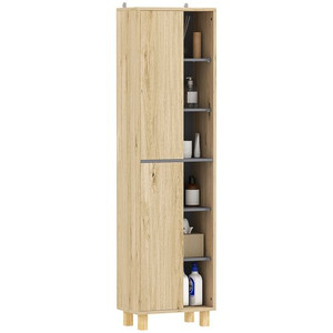 HOMCOM Bathroom Storage Unit with 6 Open Compartments and 6 Shelves