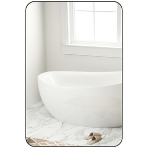 HOMCOM Rectangle Mirror, Wall Mirror with Steel Frame for Bathroom - 60W x 2.5D x 90Hcm