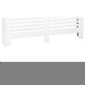 HOMCOM Modern Radiator Cover Cabinet Slatted Design MDF White Medium