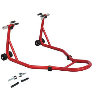 Homcom Rear Motorcycle Paddock Stand with U&L Shaped Adapters, Red