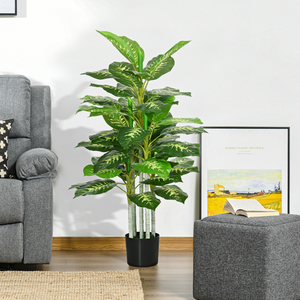 HOMCOM Artificial Evergreen Tree Fake Plant in Pot Indoor Outdoor Decor