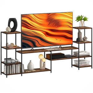 HOMCOM TV Unit for TVs up to 60 Inches, Industrial TV Stand with Shelves - 212W x 33D x 93H cm