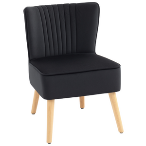 HOMCOM Velvet Accent Chair Occasional Tub Chair for Living Room, Black