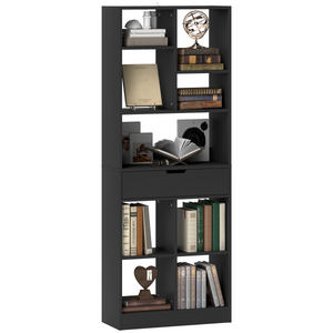HOMCOM Freestanding Bookcase Display Shelf with Drawer for Home Office