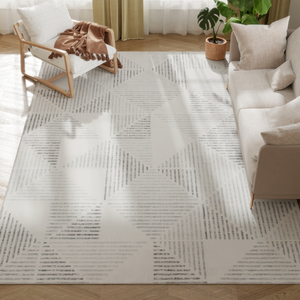 HOMCOM Non-Slip Large Rug for Living Room - Grey / 290W x 200D x 0.7H cm