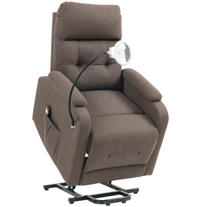 HOMCOM Linen Fabric Electric Recliner Chair with Remote Control - brown