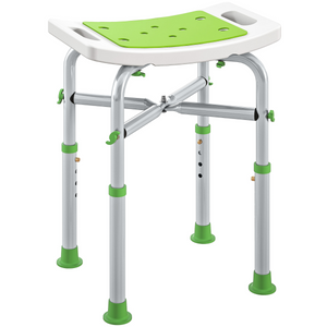 HOMCOM Adjustable Shower Stool with Foot Pads for Elderly Disabled - green