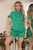 Diamond Frilled Edge Short Co-Ord Set - Jade Green / One Size UK Fit (Upto 14)