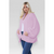 Stylish Oversized Cropped Knitted Cardigan with Balloon Pockets - Lilac / One Size UK Fits