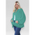 Stylish Oversized Cropped Knitted Cardigan with Balloon Pockets - Teal / One Size UK Fits