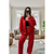 Stylish Oversized Fleece Tracksuit Set for Ultimate Comfort - Red / XS/S