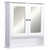 kleankin Wall-mounted Cabinet Mirror Door Bathroom Organiser Living Room White