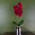 Realistic 46cm Red Orchid - Silver Pot - High-Quality Artificial Plant