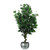 110cm Artificial Evergreen Twist Ficus Tree Silver Curve Planter