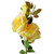 80cm Artificial Yellow Rose Stem - 3 flowers