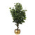 110cm Artificial Evergreen Twist Ficus Tree Gold Curve Planter