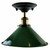 Vintage Industrial Metal Cone Shade Flush Mount Ceiling Light Indoor Fittings - Without Bulb / Green
