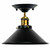 Retro Industrial Ceiling Light - Metal Cone Shade - Indoor Lighting - Without Bulb / Black