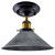 Retro Industrial Ceiling Light - Metal Cone Shade - Indoor Lighting - With Bulb / Brushed Silver