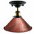 Retro Industrial Ceiling Light - Metal Cone Shade - Indoor Lighting - Without Bulb / Rustic Red