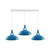 Industrial Vintage Loft Kitchen Bar 3 Lights Ceiling Barn-slotted Metal E27 - with bulb / White, Blue