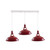Industrial Vintage Loft Kitchen Bar 3 Lights Ceiling Barn-slotted Metal E27 - with bulb / White, Red