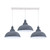 Industrial Vintage Loft Kitchen Bar 3 Lights Fittings Ceiling Curvy Metal E27 - without bulb / Grey, White