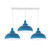 Industrial Vintage Loft Kitchen Bar 3 Lights Fittings Ceiling Curvy Metal E27 - with bulb / Blue, White