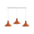 Industrial Vintage Loft Kitchen Bar 3 Lights Fittings Ceiling Cone Metal E27 - with bulb / Orange