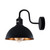 Modern Industrial Swan Neck Metal Arm E27 Sconce Wall Light Set Fixture - with bulb / Black inner gold