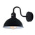 Modern Industrial Swan Neck Metal Arm E27 Sconce Wall Light Set Fixture - with bulb / Black inner white