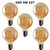 5 Pack E27 LED Edison Dimmable Vintage Amber Glass Warm white 2700K Light Bulbs