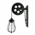 Retro Industrial Pulley Wheel Wall Light Fixture Metal Cage Indoor Light - With Bulb / Black