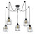 Vintage Retro Industrial Ceiling Cage Light Shade Spider Pendant Lamp Chandelier - without bulb / Black