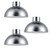 3 Pack Chrome Retro Industrial Easy Fit Lamp Light Shade E27 Base Industrial Pendant
