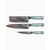 Damascus Steel Chefs Knife, Utility Knife & Vegetable Knife Set - BLUE SHELL