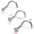 14ct Solid Gold CZ Set Nose Screw Stud - High Quality & Durable - Professional Seller - 2mm / White Gold
