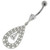 925 Sterling Silver Multi flowers in Tear Shape Belly Button Ring - Clear