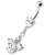 Fancy Jeweled Dangling Belly Banana - Clear